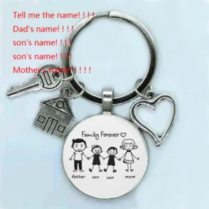 Personality Diy Family Gift Keychain Custom Name Mom Dad Daughter Son Pet Keychain Mom Dad Child Key Ring Gift For Family