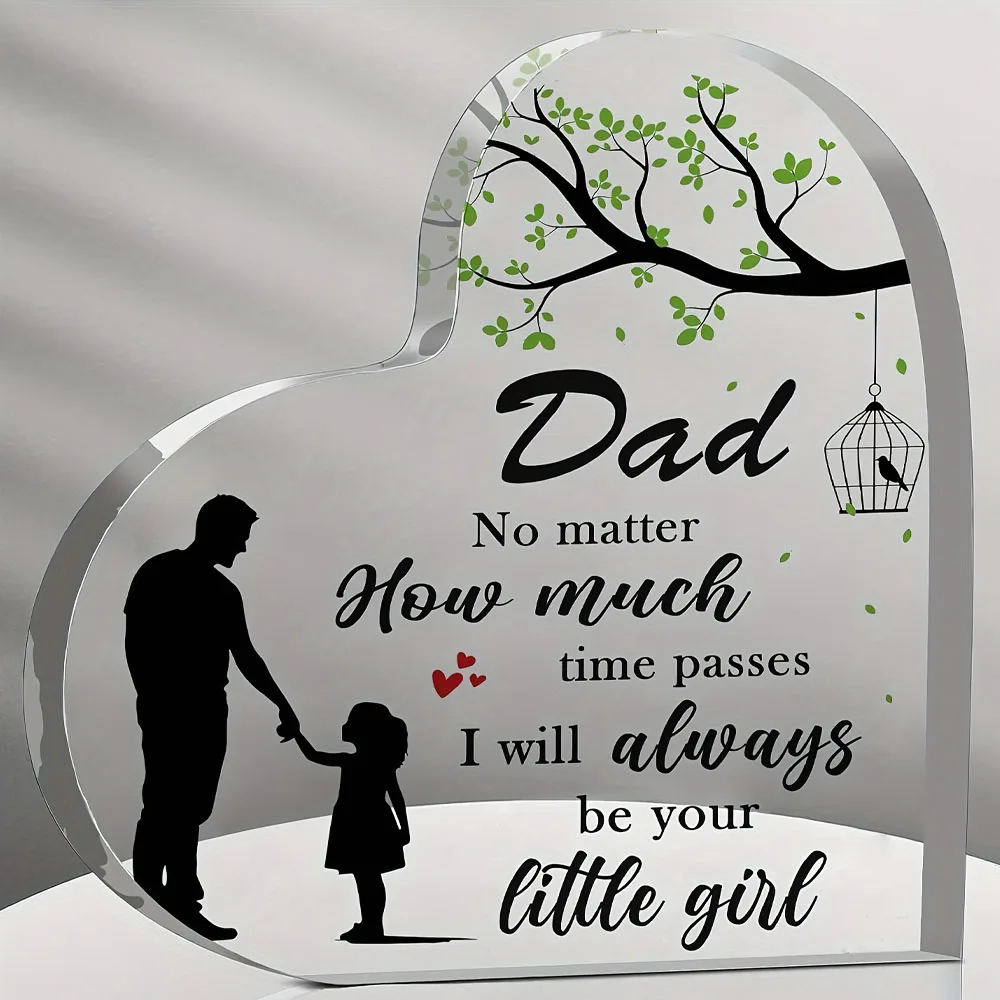 Father's Day Gift From Daughter – Laser Engraved Acrylic Plaque | Sentimental Keepsake for Dad, Birthday,Anniversary Home Office