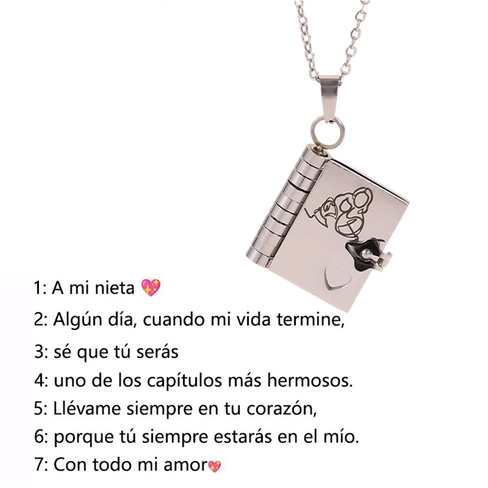 Christmas Ideal Gifts For Son My Champion Book Necklace Openable Pages My Little Star Stainless Steel Engraved Message Necklace - Image 7
