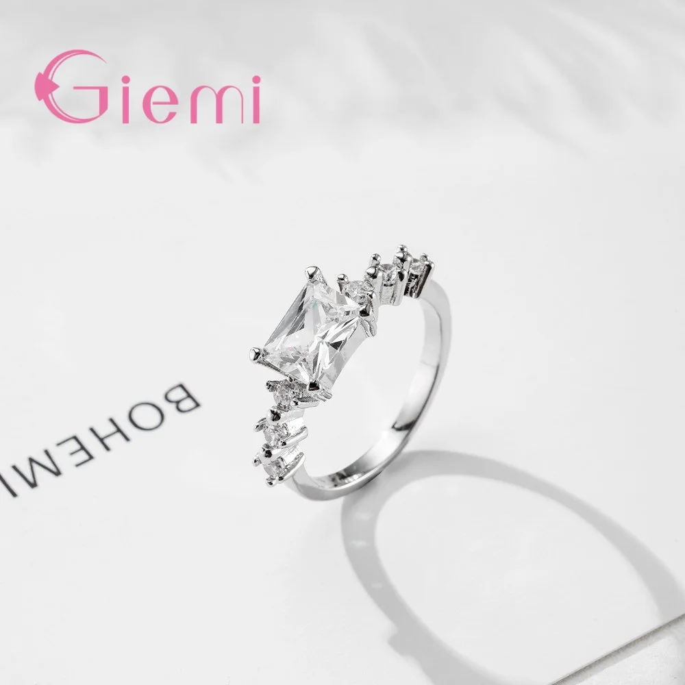 Romantic Christmas Gifts For Girlfriend Genuine 925 Sterling Silver Finger Rings with High Quality Crystals Women Anel - Image 2