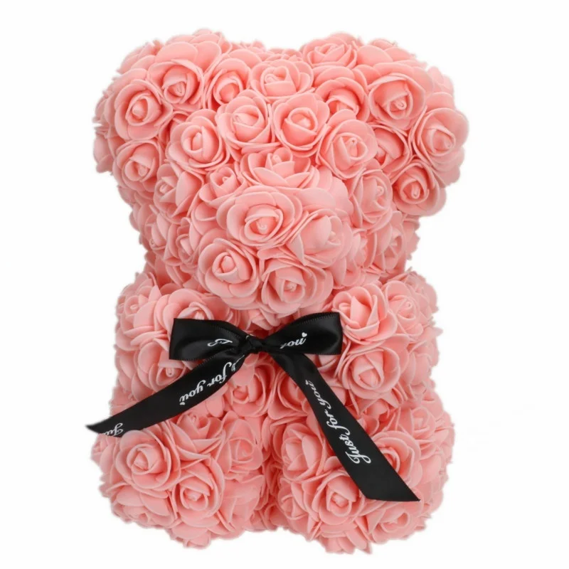 Romantic Valentine's Day Rose Bear Creative Eternal Flower Rose Bear Christmas Gift Hug Bear Wedding Flower Decoration Gift - Image 3
