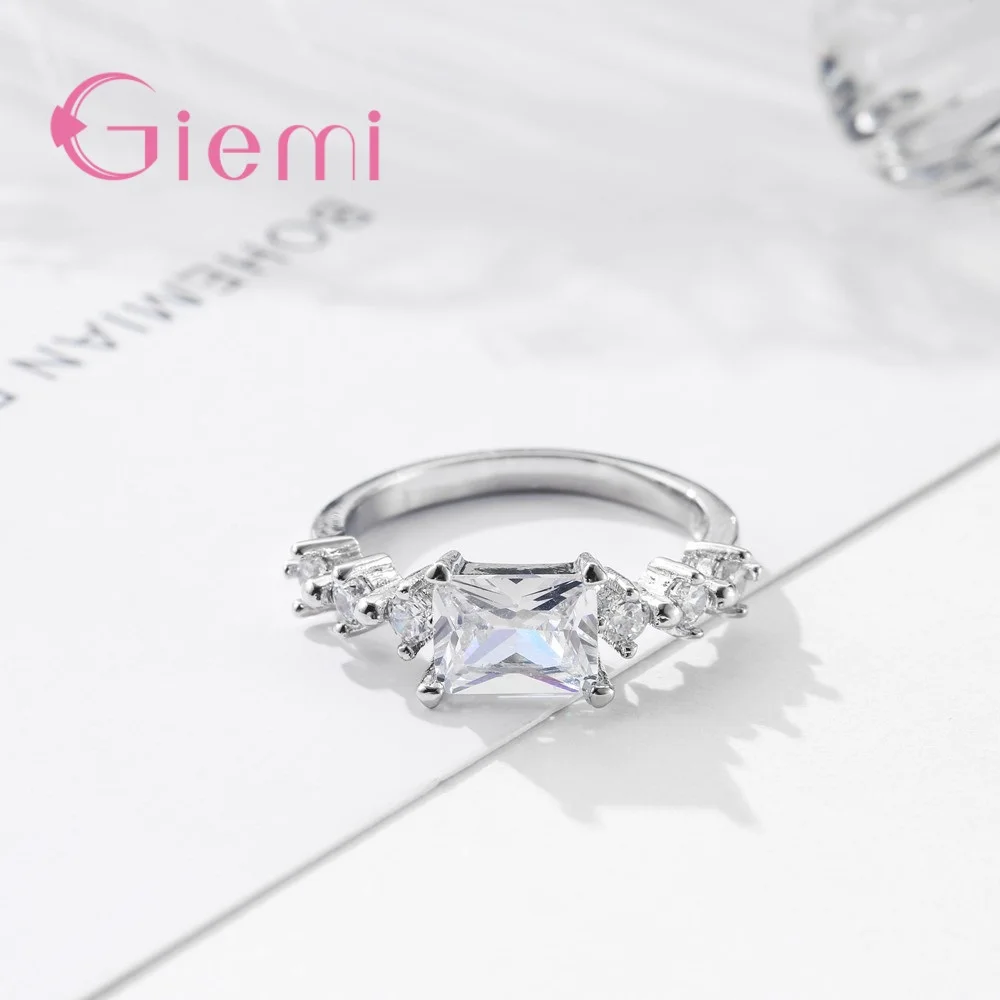 Romantic Christmas Gifts For Girlfriend Genuine 925 Sterling Silver Finger Rings with High Quality Crystals Women Anel - Image 5
