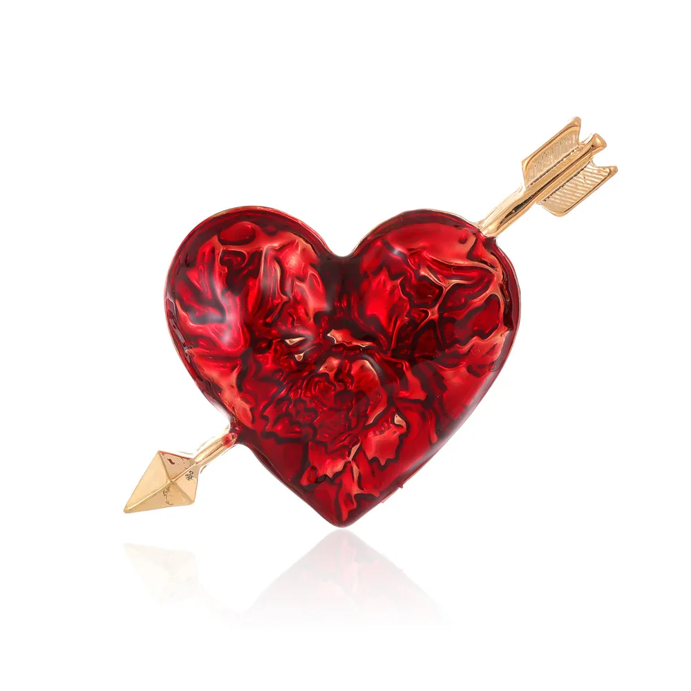 Romantic valentine's day gift red heart design brooch ladies girls pin accessories - Image 10