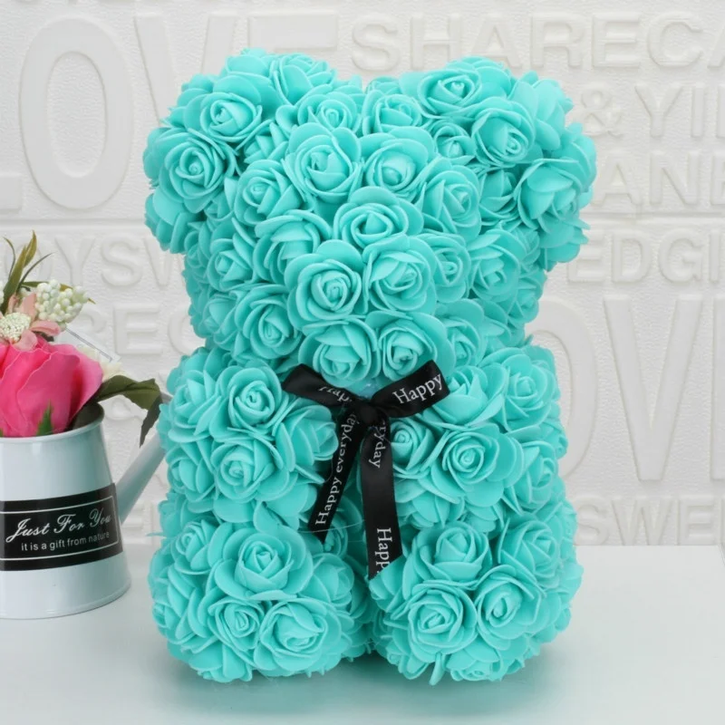 Romantic Valentine's Day Rose Bear Creative Eternal Flower Rose Bear Christmas Gift Hug Bear Wedding Flower Decoration Gift - Image 7