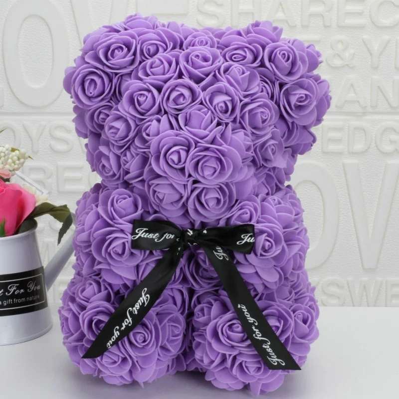 Romantic Valentine's Day Rose Bear Creative Eternal Flower Rose Bear Christmas Gift Hug Bear Wedding Flower Decoration Gift - Image 8