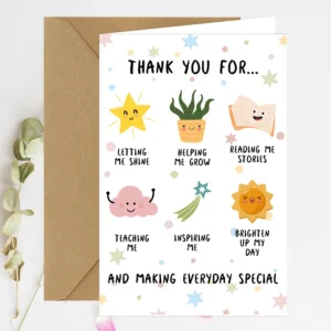 Cute Thank You Card For Teachers, Great Teacher Appreciation Gifts For Men Women, Best Teacher Appreciation Gift Ideas