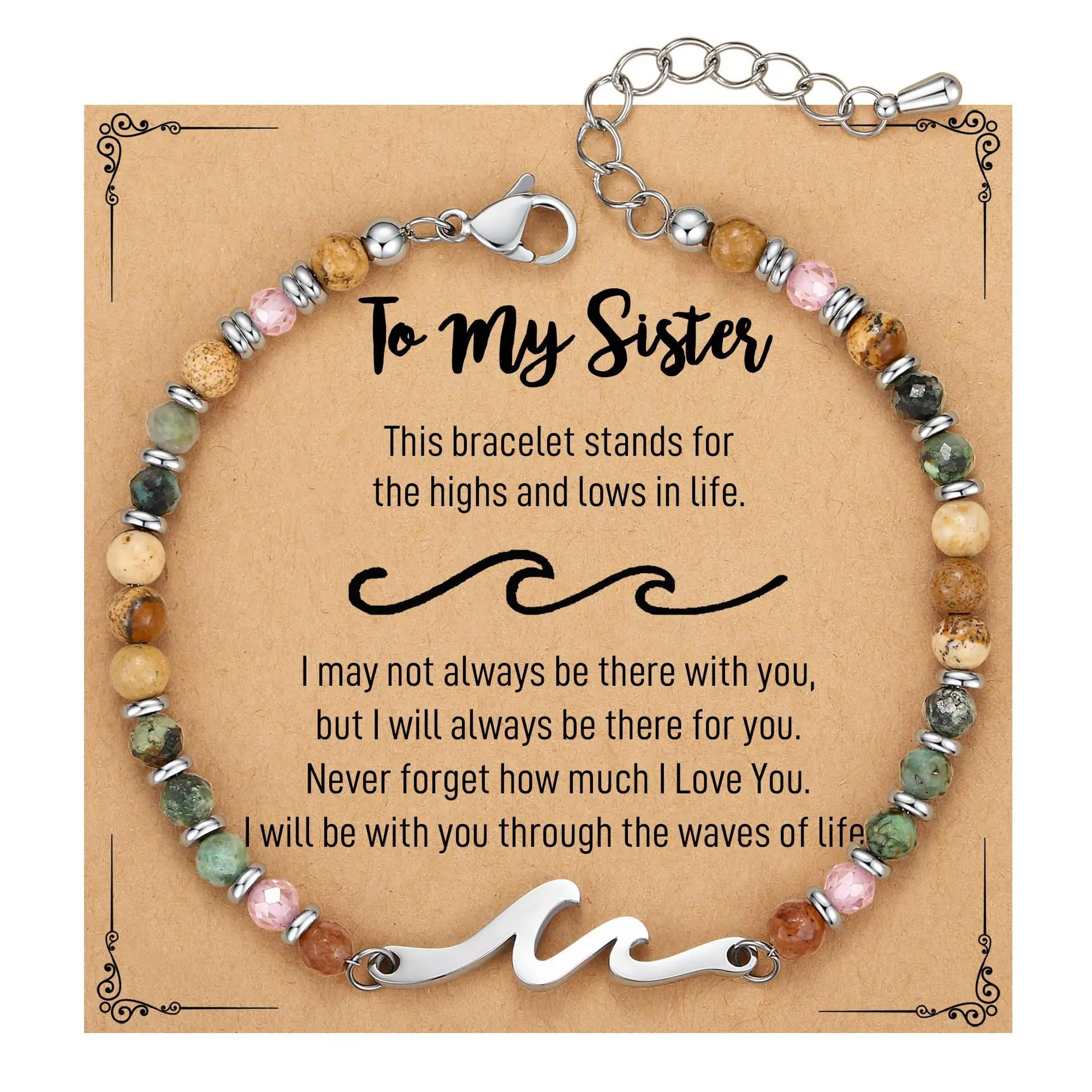 Friend Gifts for Women, Sister Gift, Friendship Bracelets, Wave Bestie Best Friend Birthday Christmas Stocking Stuffers Bracelet - Image 10