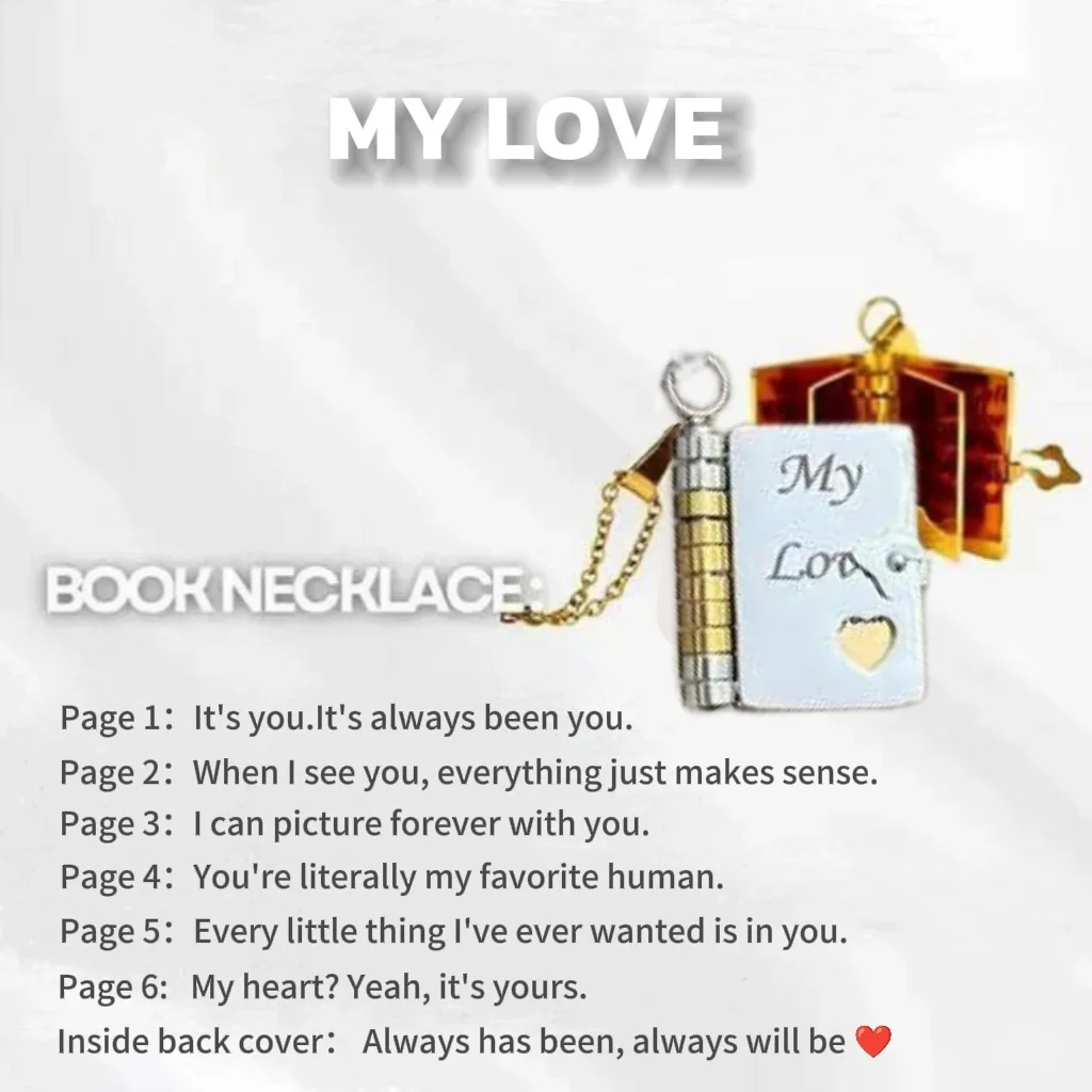 Christmas Ideal Gifts For Son My Champion Book Necklace Openable Pages My Little Star Stainless Steel Engraved Message Necklace - Image 11