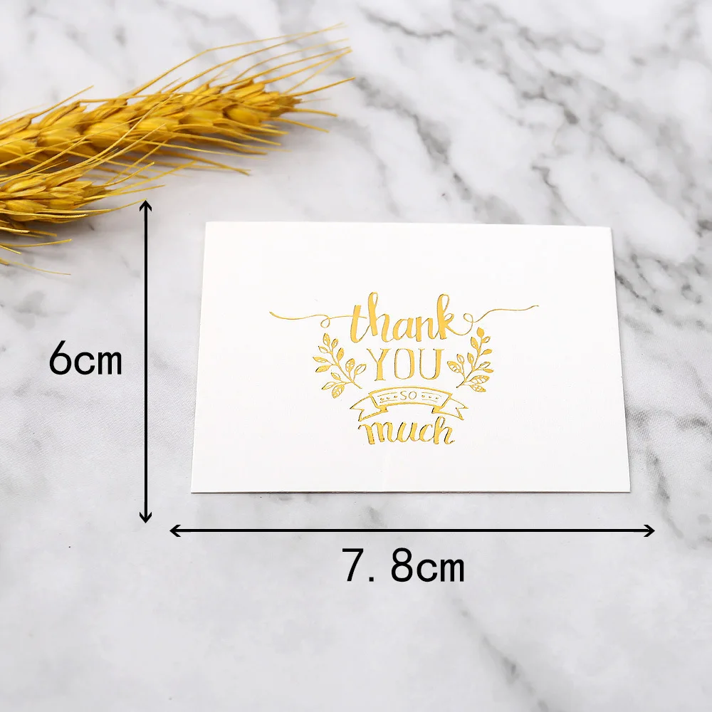 50pcs White Thank You Card Happy Birthday Gift Cards Wedding Baby Shower Christmas Packaging Decorations Festive Party Supplies - Image 3