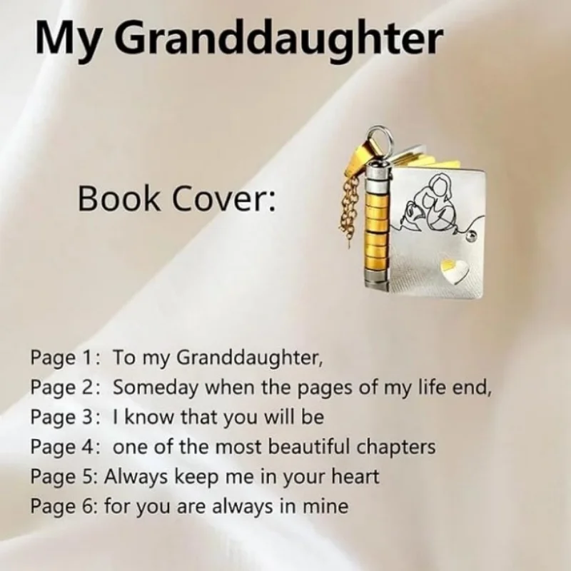Christmas Ideal Gifts For Son My Champion Book Necklace Openable Pages My Little Star Stainless Steel Engraved Message Necklace - Image 29