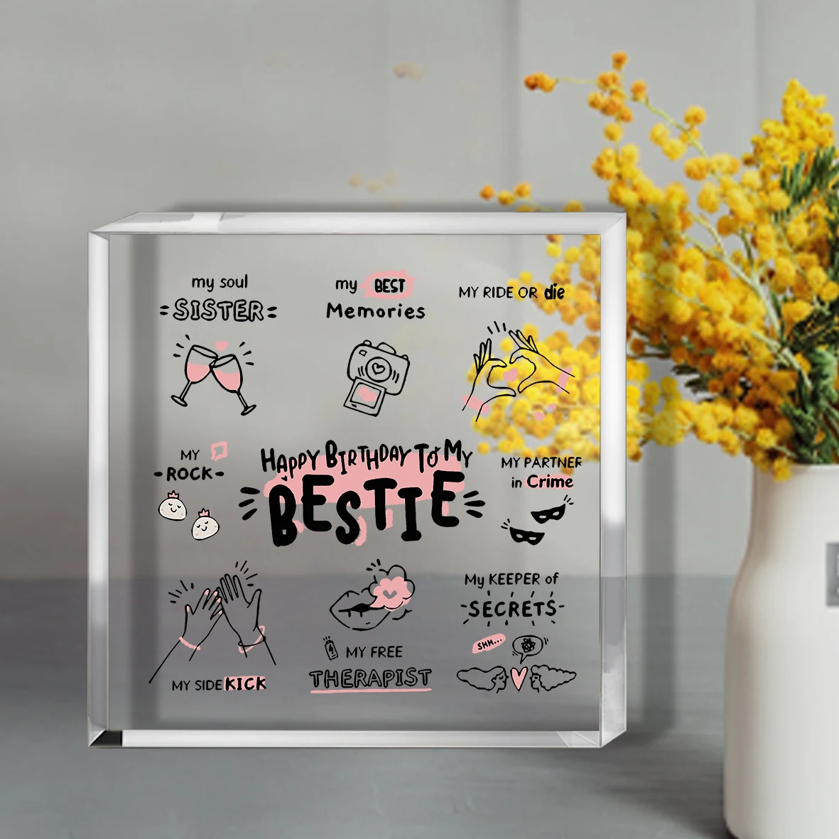 2D Flat Bestie Gifts for Women, Friend Gifts, Best Friend Women Gifts, Friendship Gifts for Women, Birthday Gifts for Bff Soul - Image 5