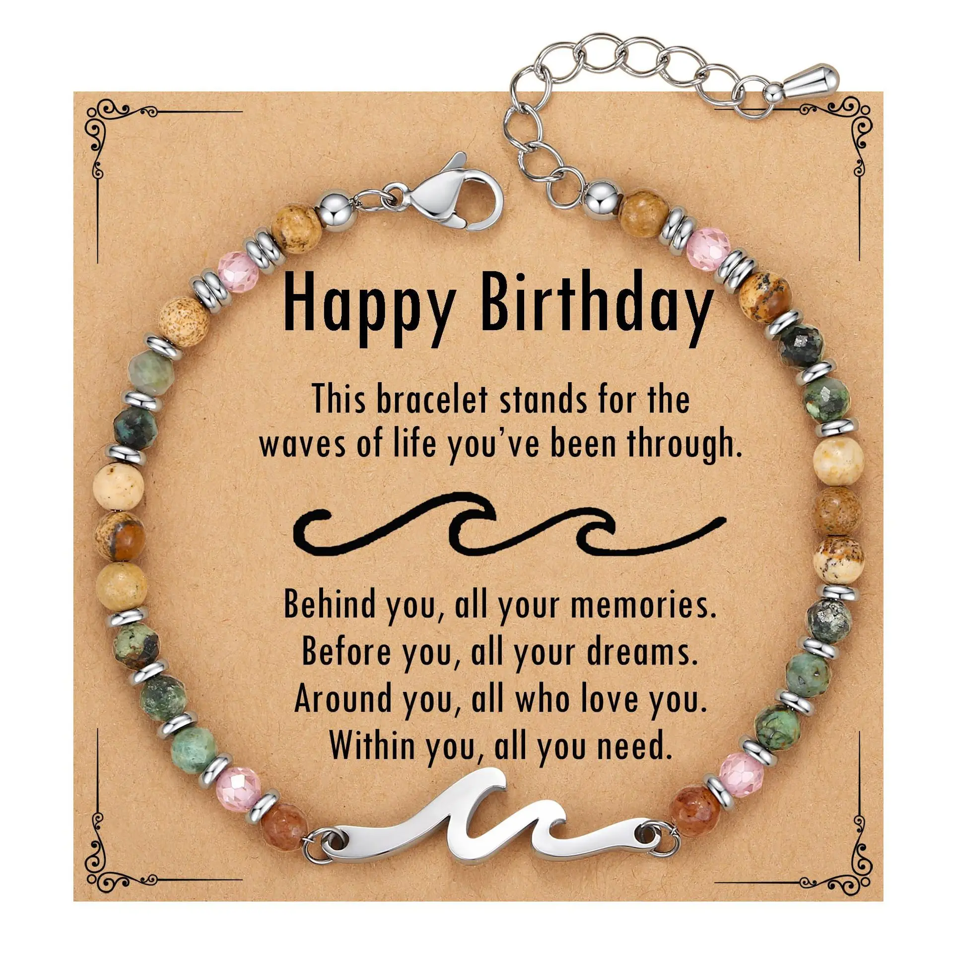 Friend Gifts for Women, Sister Gift, Friendship Bracelets, Wave Bestie Best Friend Birthday Christmas Stocking Stuffers Bracelet - Image 7