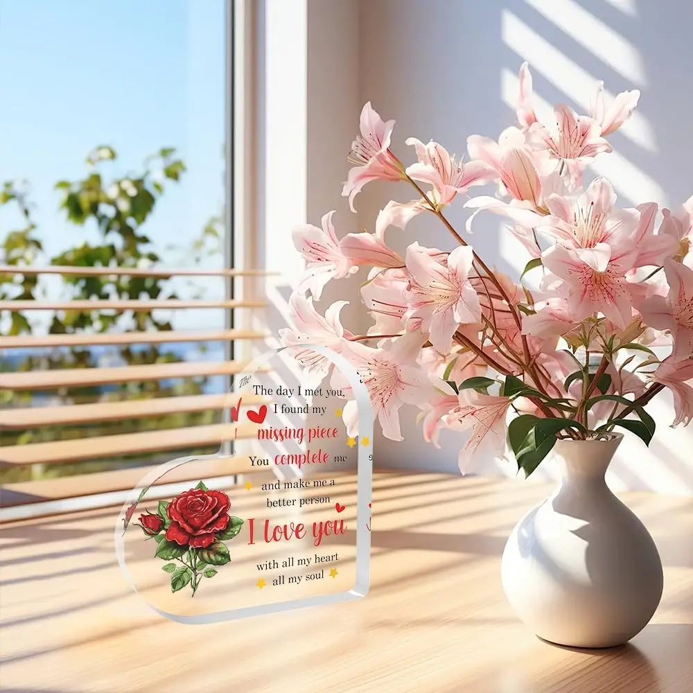 Romantic Gifts for Her I Love You Sign Acrylic Ornament Desk Decor Plaques Quote Christmas Gifts Sentimental for Women Wife - Image 4