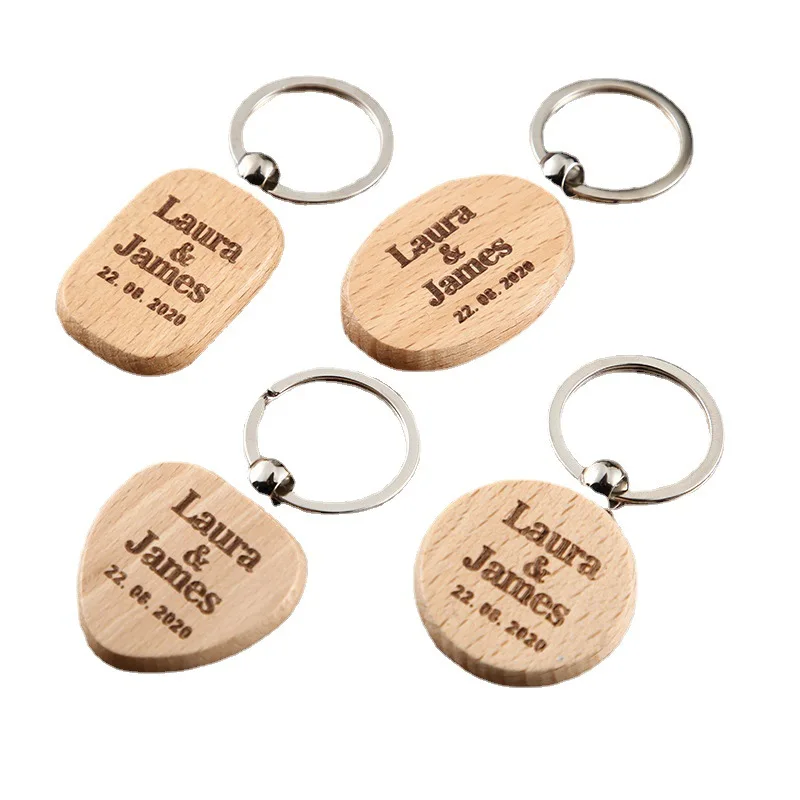 Party Gifts to BOY/Girlfriend Family Personalized Name Wooden Keychain - Custom Engraved Key Chain, Handmade Gift for Couples, - Image 2