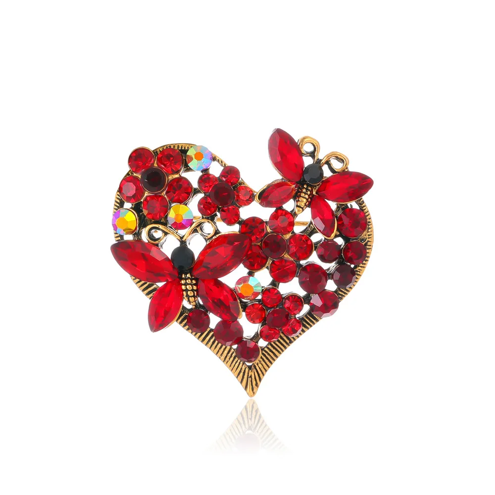 Romantic valentine's day gift red heart design brooch ladies girls pin accessories - Image 8