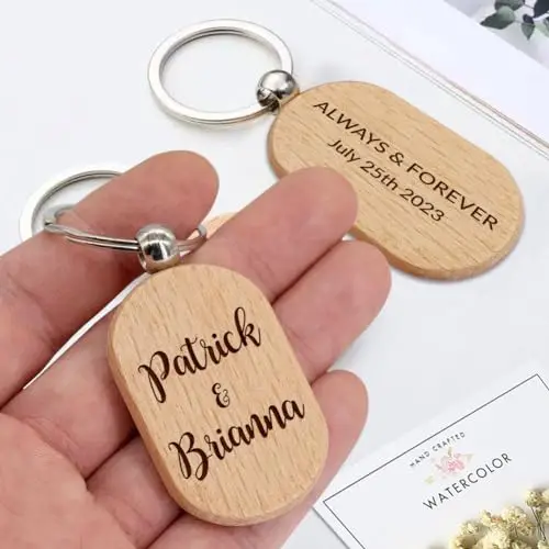 Party Gifts to BOY/Girlfriend Family Personalized Name Wooden Keychain - Custom Engraved Key Chain, Handmade Gift for Couples, - Image 6