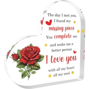 Romantic Gifts for Her I Love You Sign Acrylic Ornament Desk Decor Plaques Quote Christmas Gifts Sentimental for Women Wife