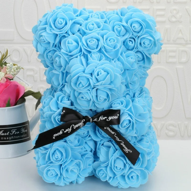 Romantic Valentine's Day Rose Bear Creative Eternal Flower Rose Bear Christmas Gift Hug Bear Wedding Flower Decoration Gift - Image 9