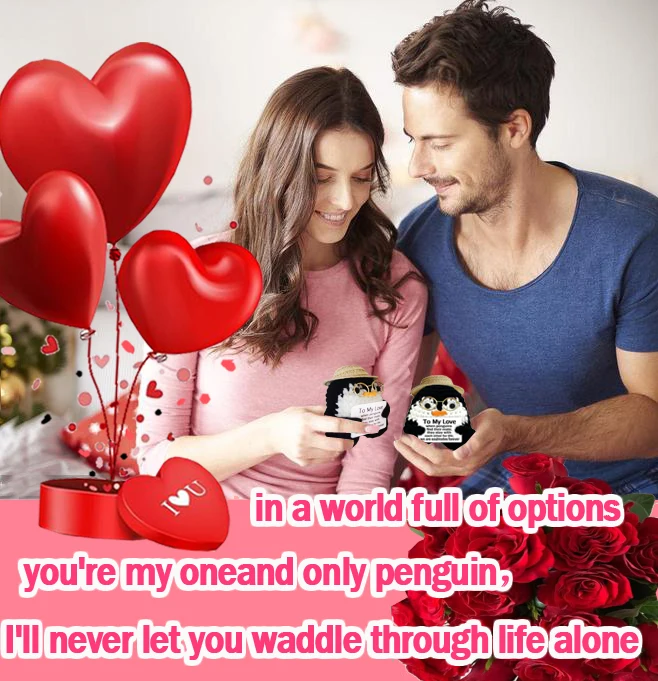 Gifts for Him Her Boyfriend Girlfriend Crochet Penguin Present, Anniversary Wedding Birthday Romantic Love Gift for Couple - Image 5