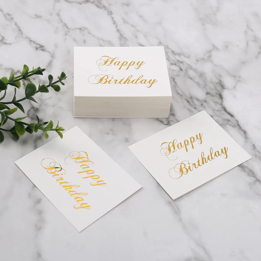 50pcs White Thank You Card Happy Birthday Gift Cards Wedding Baby Shower Christmas Packaging Decorations Festive Party Supplies - Image 2