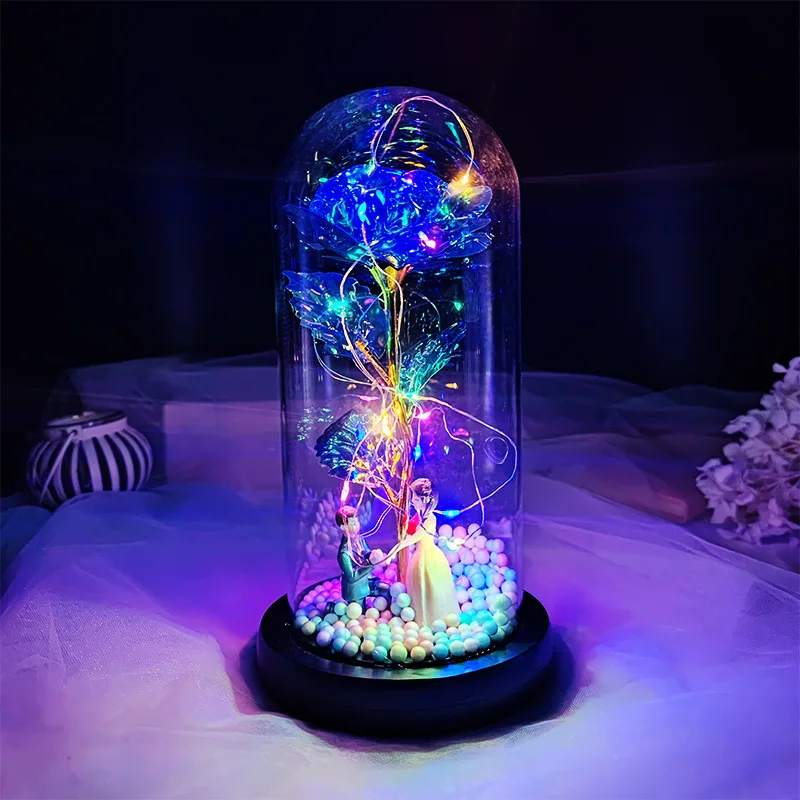 Birthday Gift for Girlfriend Colorful Rose Eternal Flower Luminous Decoration Proposal Prop Valentine's Day Gift for Wife - Image 10