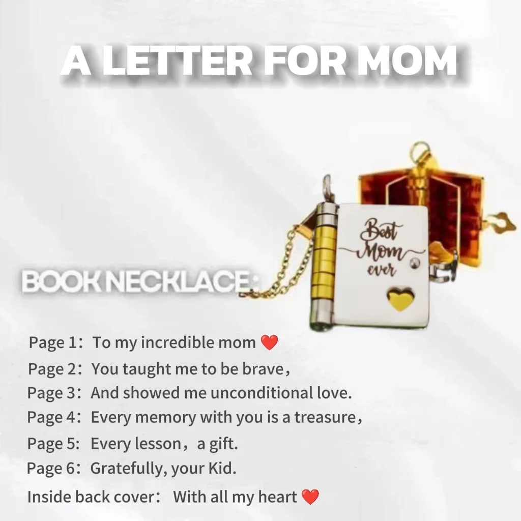 Christmas Ideal Gifts For Son My Champion Book Necklace Openable Pages My Little Star Stainless Steel Engraved Message Necklace - Image 13