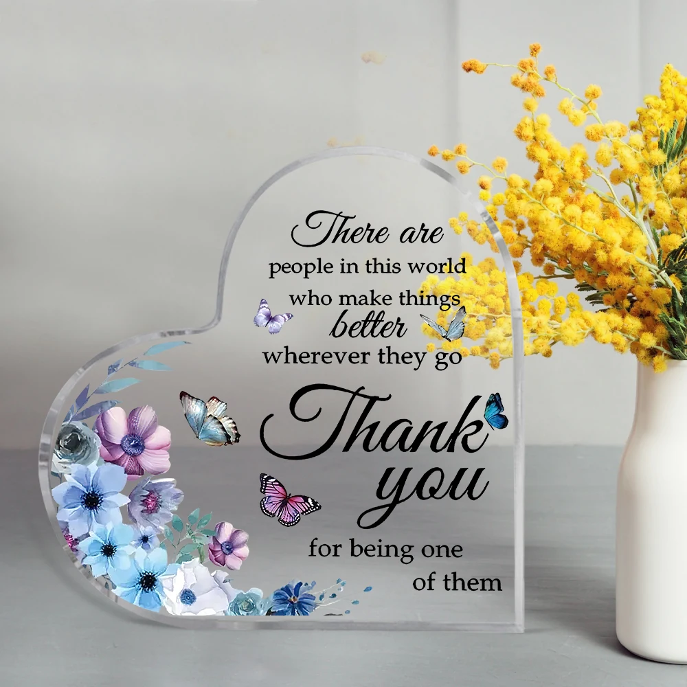 Appreciation Gifts For Teacher, Thank You Gifts For Coworker Acrylic Heart Keepsake For Women Boss Manager Director Grateful - Image 3