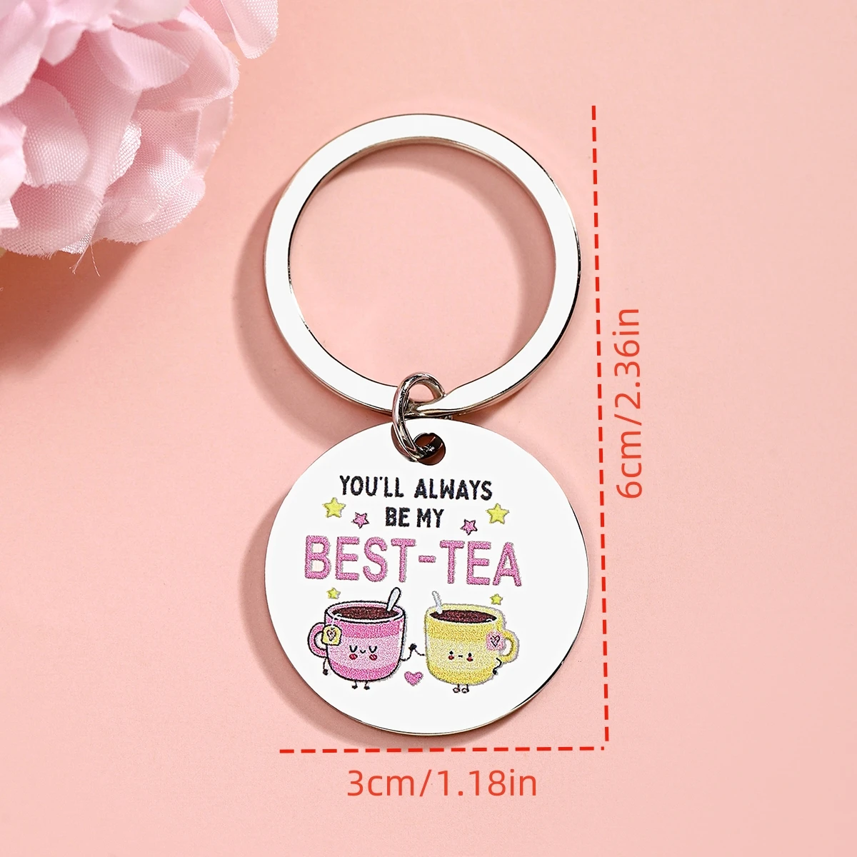 Best Friend Keychain Gifts For Women Friendship Gifts For Best Friend Soul Sister Bff Bestie Tea Keychain - Image 3