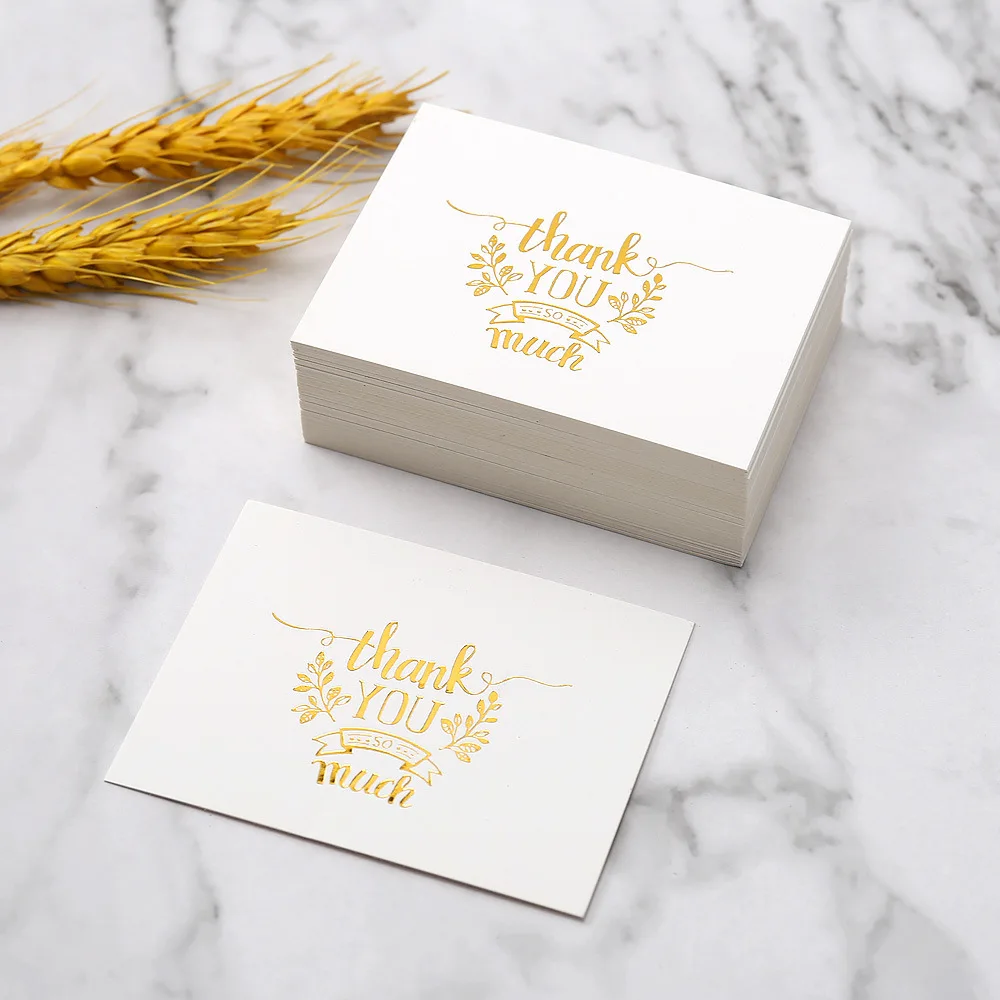 50pcs White Thank You Card Happy Birthday Gift Cards Wedding Baby Shower Christmas Packaging Decorations Festive Party Supplies - Image 7