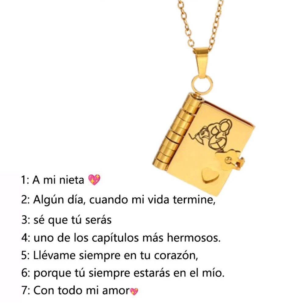 Christmas Ideal Gifts For Son My Champion Book Necklace Openable Pages My Little Star Stainless Steel Engraved Message Necklace - Image 9