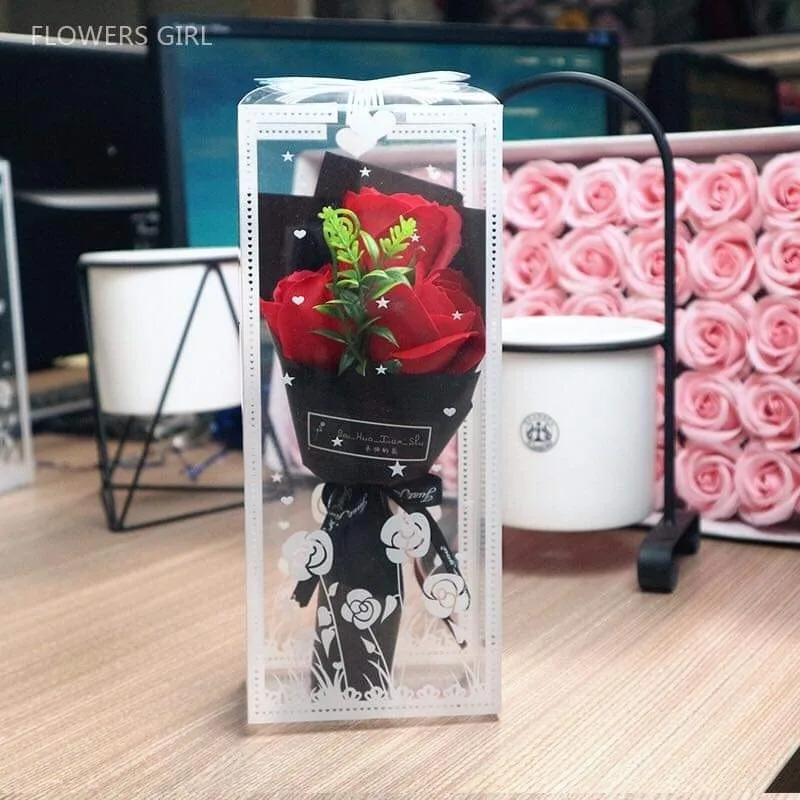 Bouquet Romantic Valentine's Day Gift for Her Premium Artificial Floral Decor Creative Home Decoration in Elegant Box - Image 4