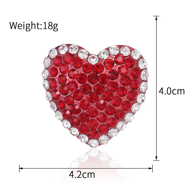 Romantic valentine's day gift red heart design brooch ladies girls pin accessories - Image 5