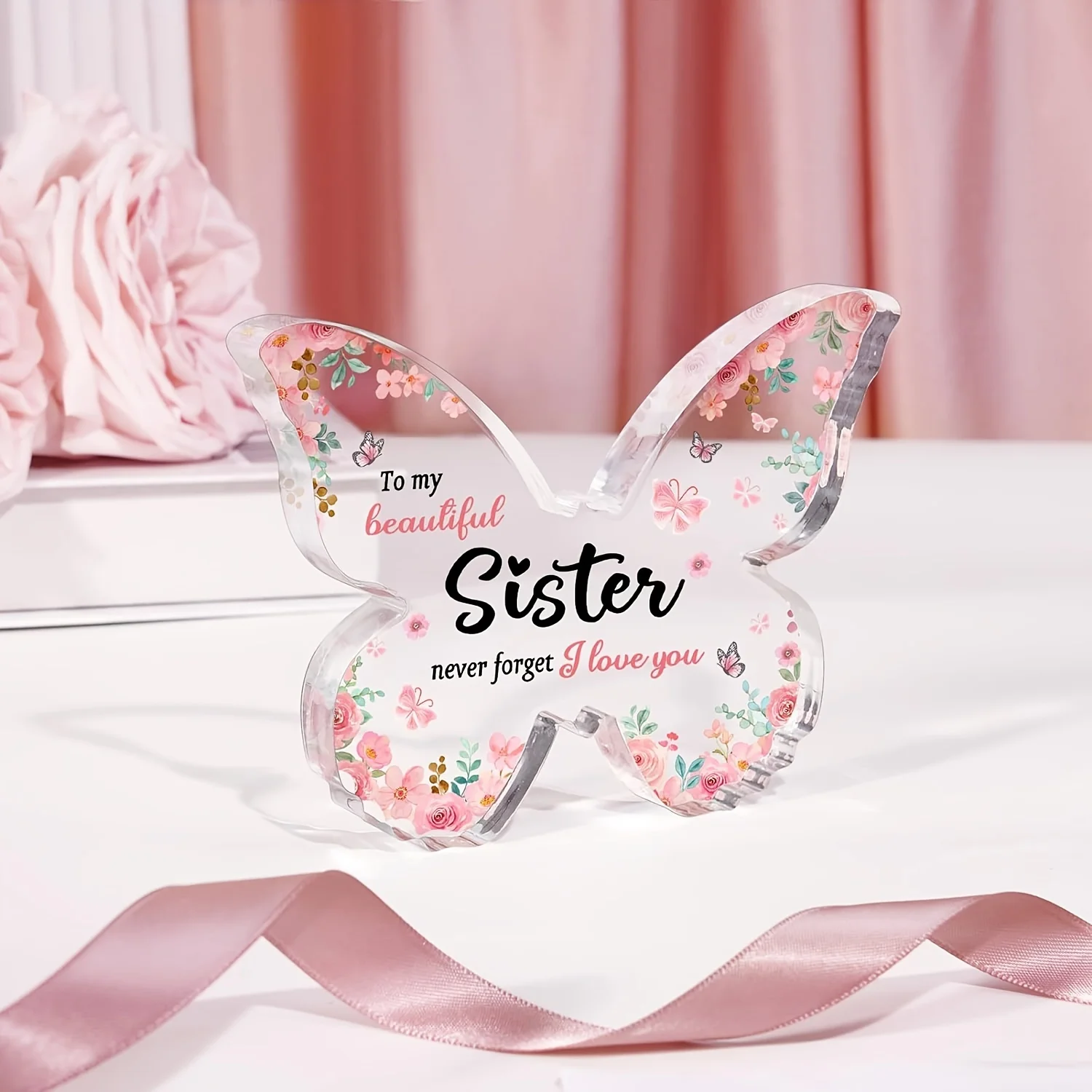 Sister Birthday Gifts, Mothers Day Gifts, Christmas Gifts for Sister, Best Friend and Bestie, Beautiful Butterfly-shaped Acrylic - Image 5