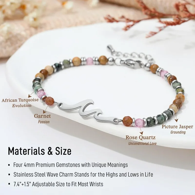 Friend Gifts for Women, Sister Gift, Friendship Bracelets, Wave Bestie Best Friend Birthday Christmas Stocking Stuffers Bracelet - Image 3