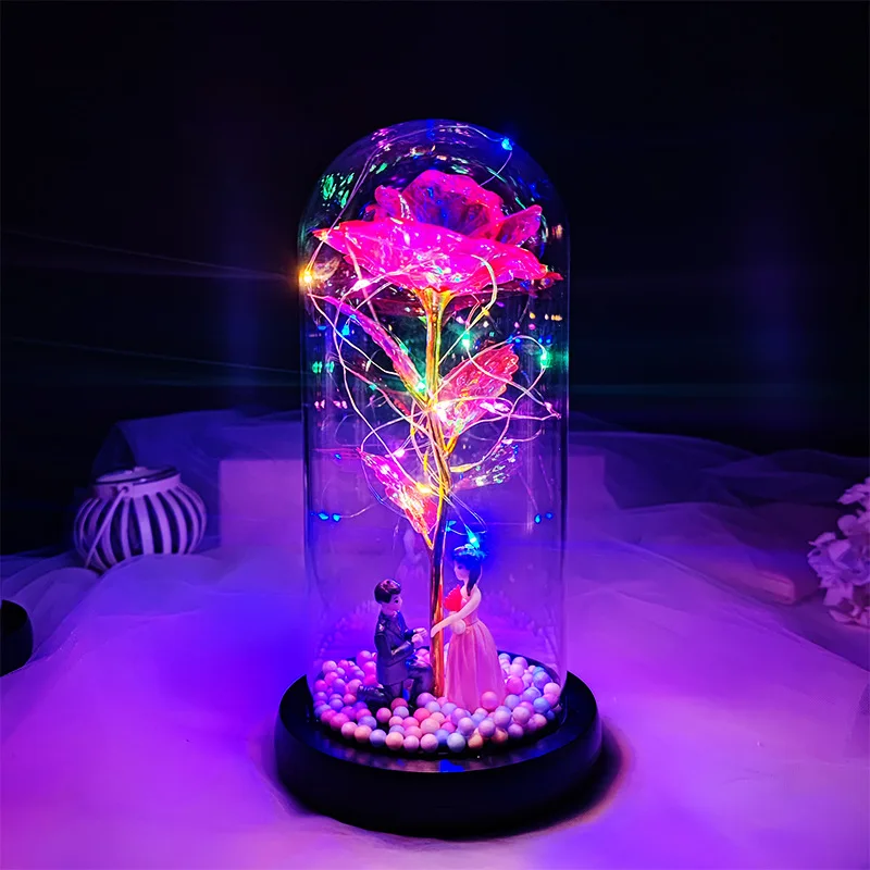 Birthday Gift for Girlfriend Colorful Rose Eternal Flower Luminous Decoration Proposal Prop Valentine's Day Gift for Wife - Image 8