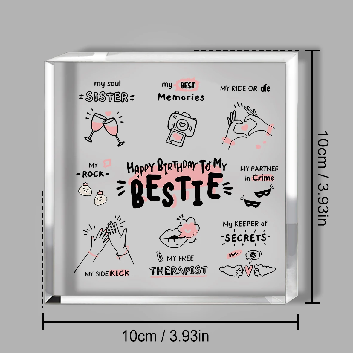 2D Flat Bestie Gifts for Women, Friend Gifts, Best Friend Women Gifts, Friendship Gifts for Women, Birthday Gifts for Bff Soul - Image 6