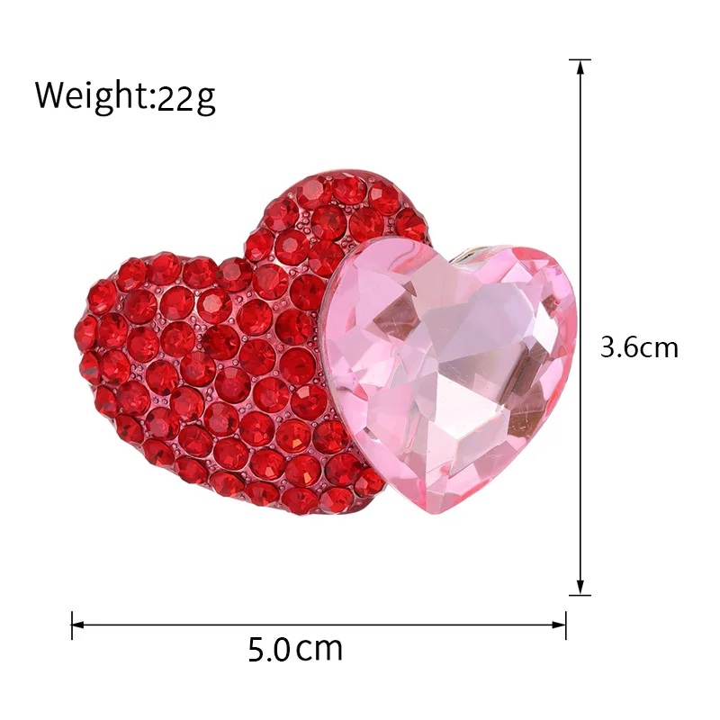 Romantic valentine's day gift red heart design brooch ladies girls pin accessories - Image 9