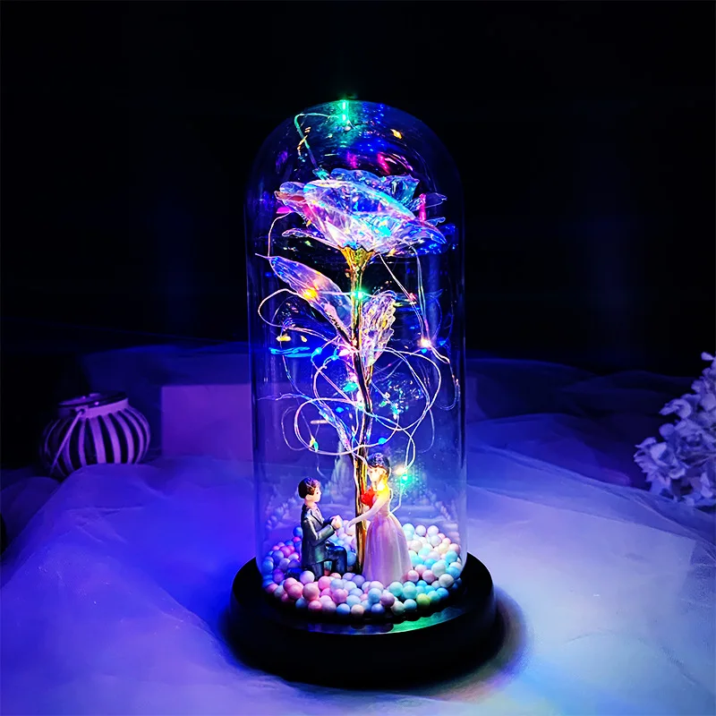 Birthday Gift for Girlfriend Colorful Rose Eternal Flower Luminous Decoration Proposal Prop Valentine's Day Gift for Wife - Image 11