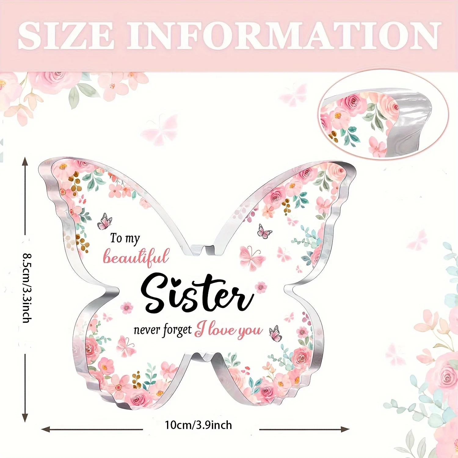 Sister Birthday Gifts, Mothers Day Gifts, Christmas Gifts for Sister, Best Friend and Bestie, Beautiful Butterfly-shaped Acrylic - Image 4