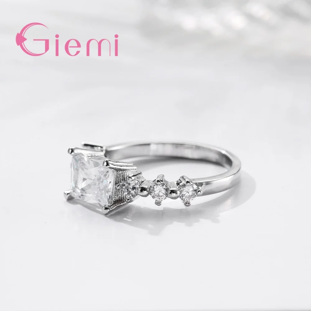 Romantic Christmas Gifts For Girlfriend Genuine 925 Sterling Silver Finger Rings with High Quality Crystals Women Anel - Image 4
