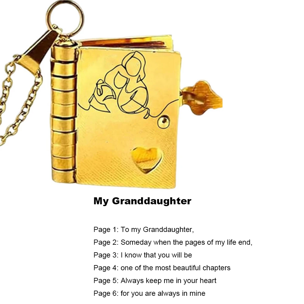 Christmas Ideal Gifts For Son My Champion Book Necklace Openable Pages My Little Star Stainless Steel Engraved Message Necklace - Image 19