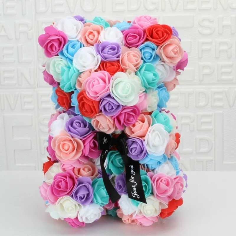 Romantic Valentine's Day Rose Bear Creative Eternal Flower Rose Bear Christmas Gift Hug Bear Wedding Flower Decoration Gift - Image 6