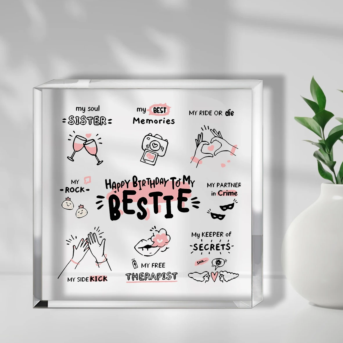 2D Flat Bestie Gifts for Women, Friend Gifts, Best Friend Women Gifts, Friendship Gifts for Women, Birthday Gifts for Bff Soul - Image 3