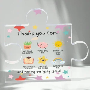Thank You Gifts - Heart-Shaped Acrylic Desk Decor with Appreciation Message for Women, Teacher, Coworkers, Friend, Boss