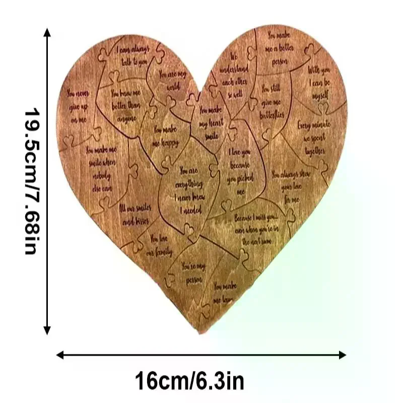 20 Reasons Why I Love You Puzzle Engraved Love Gift Home Decor Sentimental Gifts Personalized Mother's Day Valentine Day Gift - Image 5